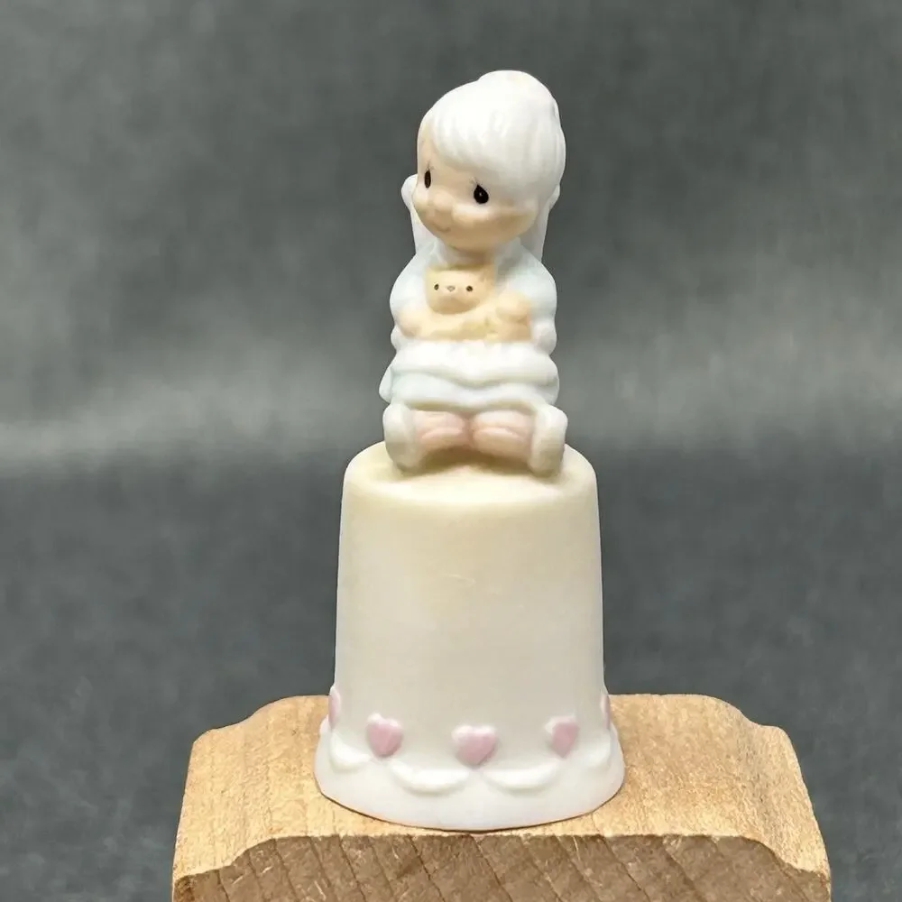 Precious Moments Purr-fect Grandma Thimble 13307 Vintage 1984 Enesco Figurine